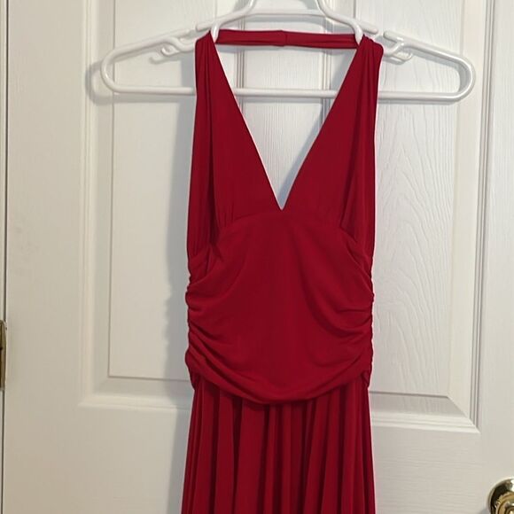 Vintage Red Halter Dress Pin Up, Marilyn Monroe Style, LuLu K, Midi Dress, S - Picture 3 of 6